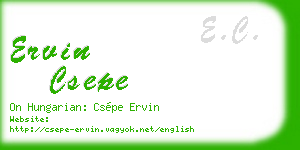 ervin csepe business card