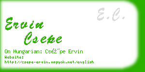 ervin csepe business card